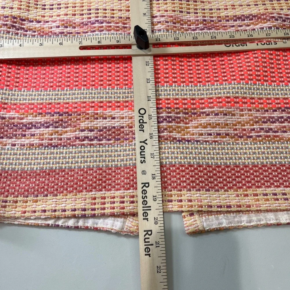 Etcetera‎ Tweed Pencil Skirt Sz 4 Pink Orange Striped Zip Back Textured Media